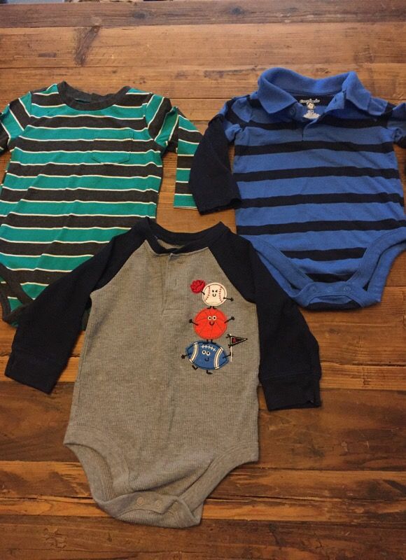 3 pieces Long Sleeve Onesies 12 months
