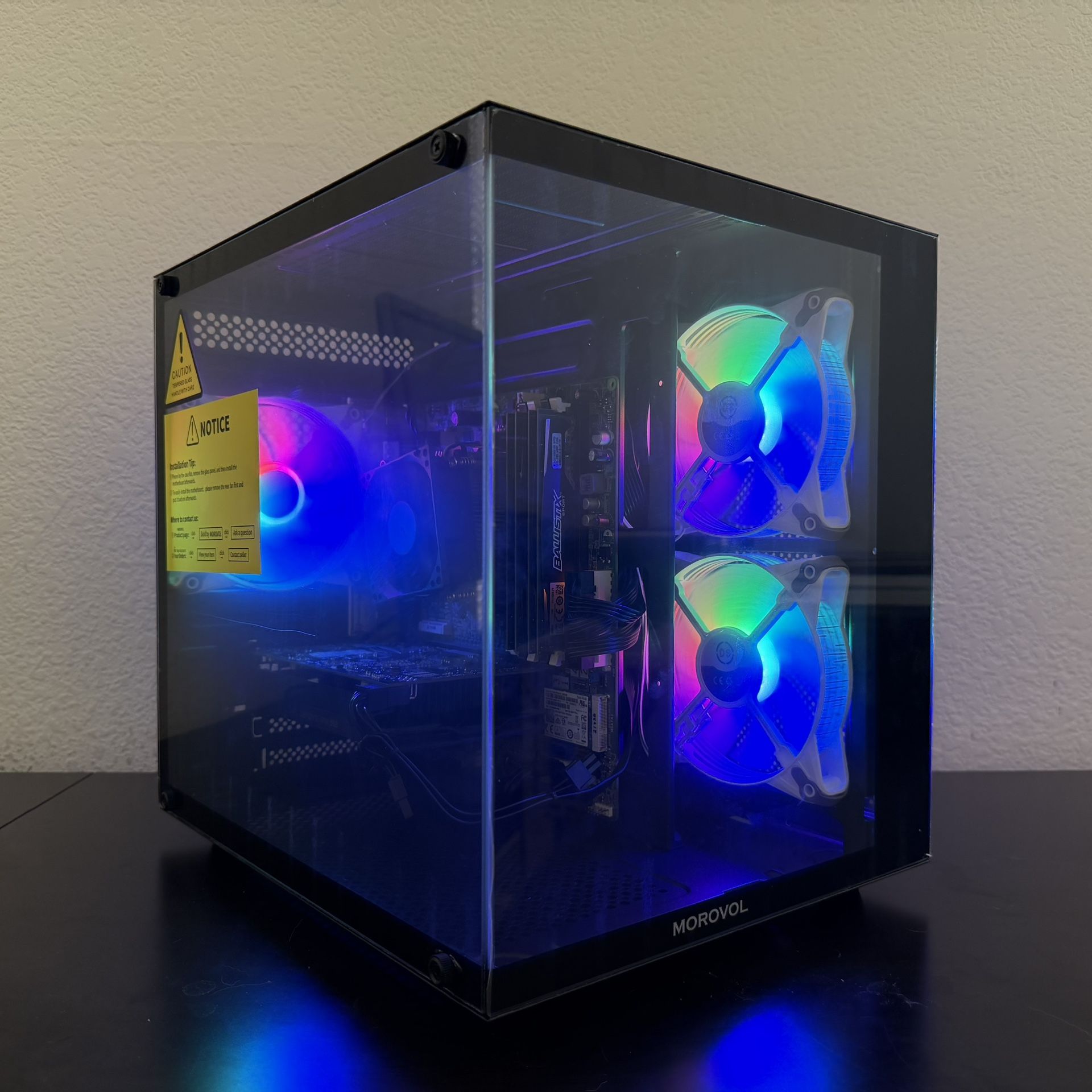 FAST Midrange GTX Gaming PC Computer (i5-7500, GTX 1660, 16GB RAM, 256GB NVMe + 2TB HDD, WiFi)