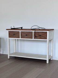 Farmhouse Console Table with 3 Drawers