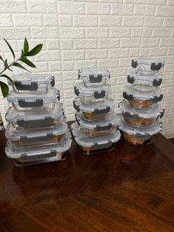 Glass Food Storage Container Set with Locking Lids