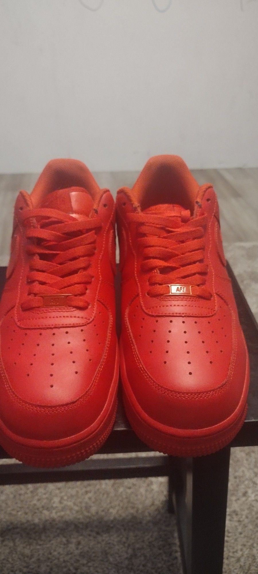 Mens Triple Red Airforce Ones size 12