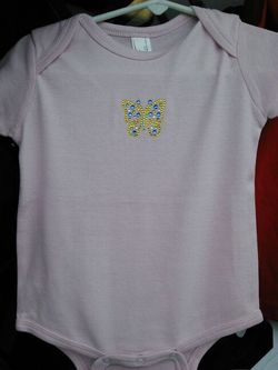 NEW! Light pink onesie with butterfly