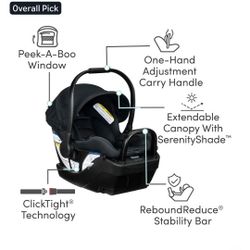 BOB Gear Wayfinder Travel baby Infant Car Seat and base , Nightfall b o b