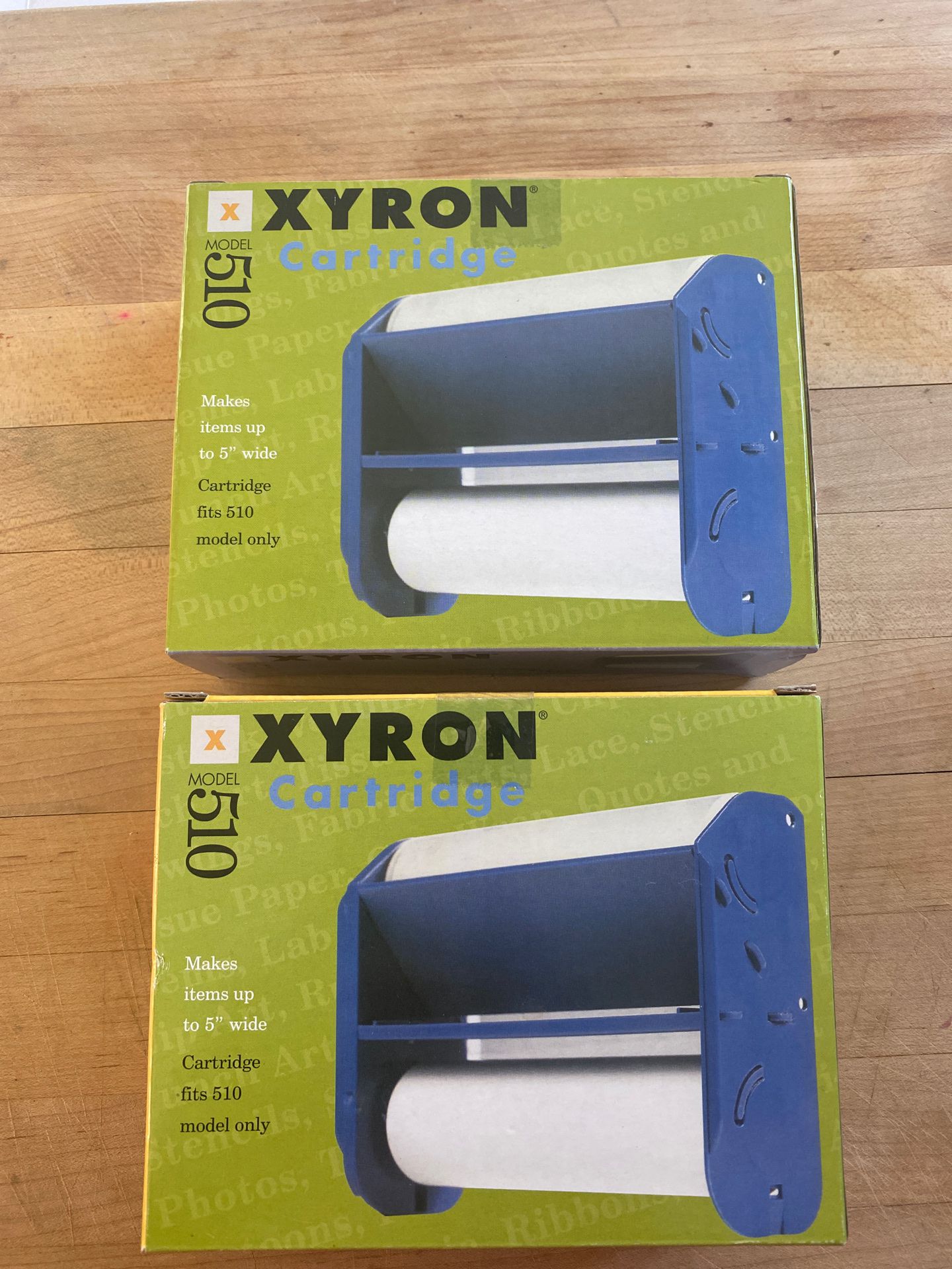 (2) Xyron cartridges - for sticker maker model 510 - sealed boxes