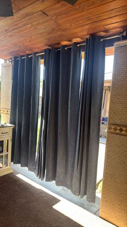 Blue black out curtains