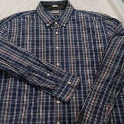 Men's Plaid Long Sleeve Button-Down Shirt