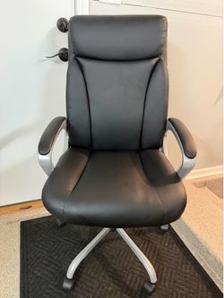 Brand New Black Vegan Leather Tall Back Executive Office Chair
