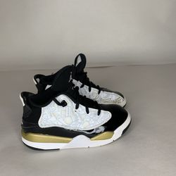 Jordan Dub Zero Black White Gold Toddler Sneakers 10C 311072-005 Pre-owned