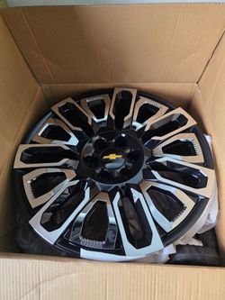 22" Chevy GM style rims 22x9 gloss black chrome
