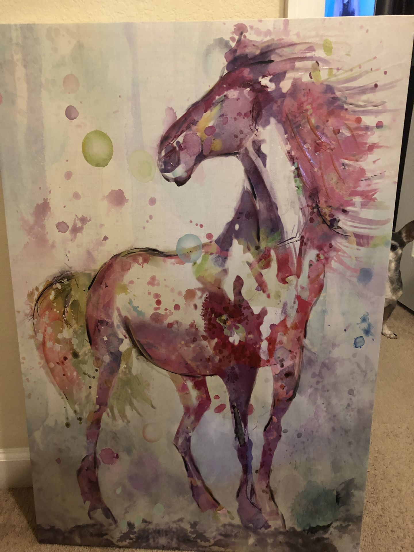 Pink Horse decorative room canvas