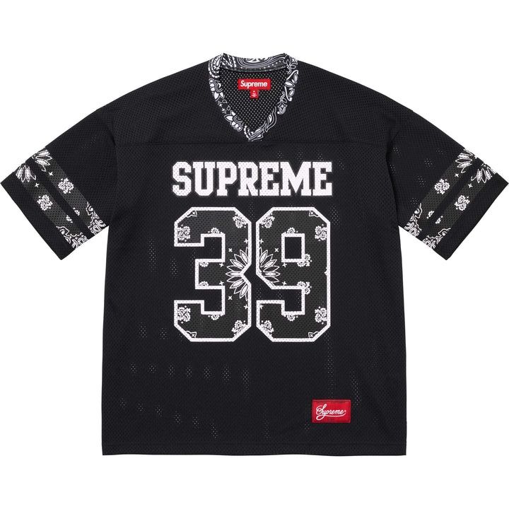 Supreme Bandana Black Football Jersey SS25 (Multiple Sizes) Brand New!