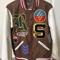 Fashion Nova Winning Game Women’s Varsity Jacket Size M Brown Football Rock M