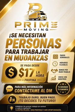 se buscan Trabajadores MUDANZAS
