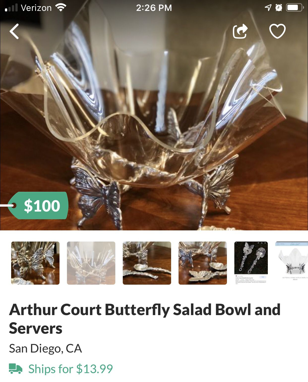 Arthur Court Butterfly Collection - Excellent Condition