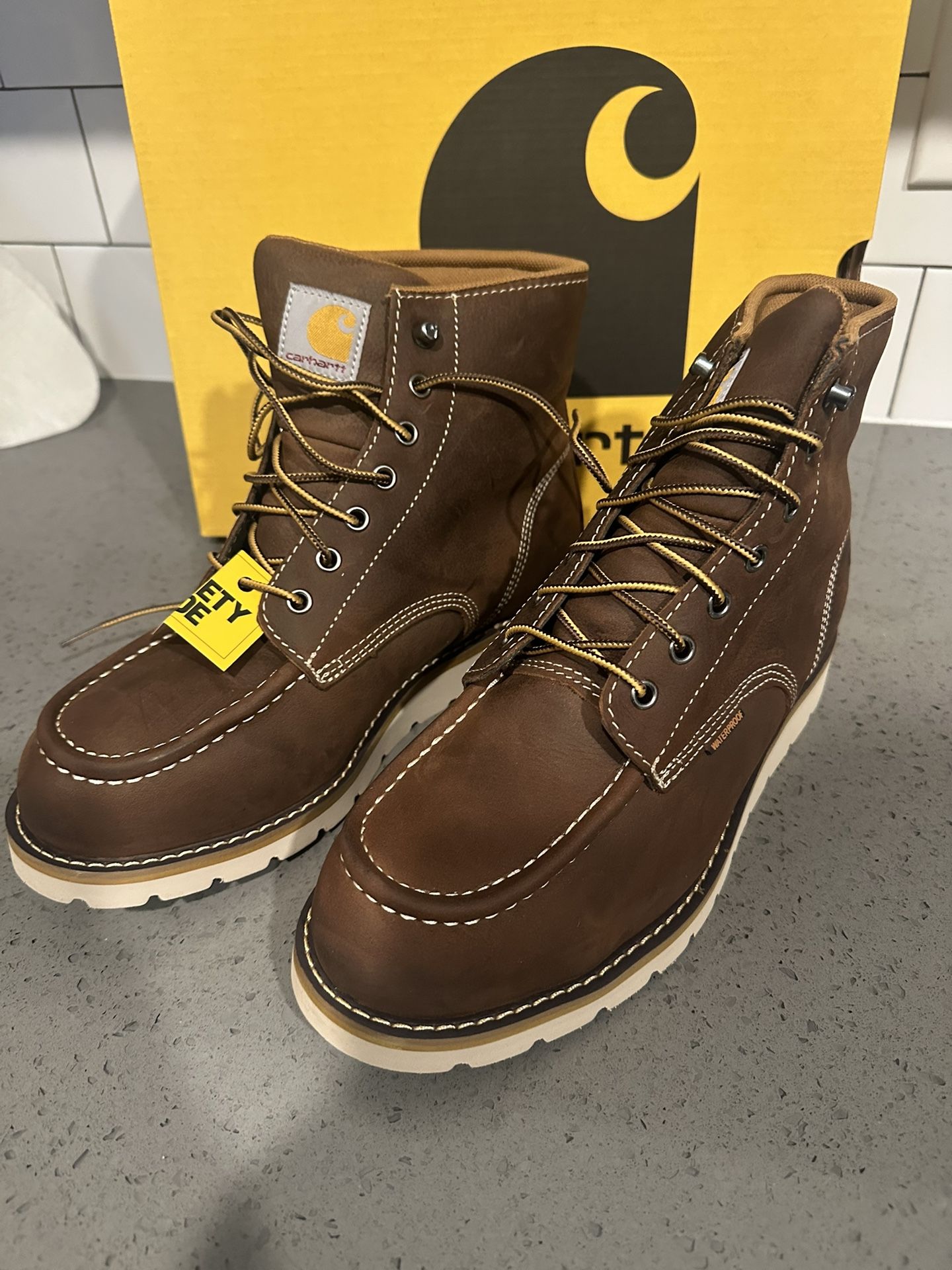 Carhartt Waterproof 6 Inch Steel Toe Wedge Work Boots 