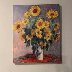 Claude Monet Sunflowers Painting 