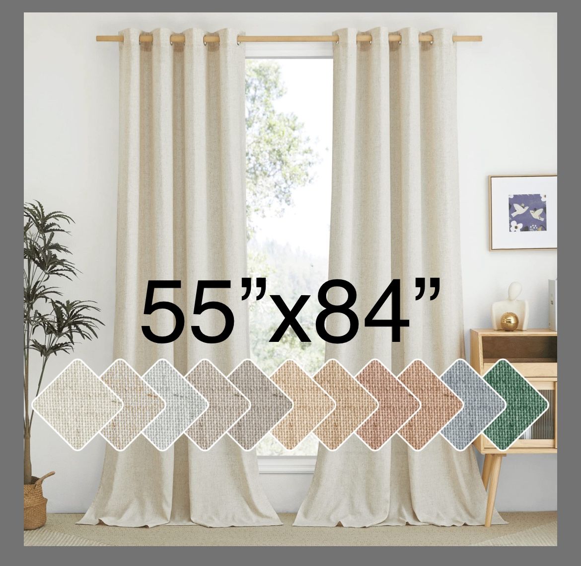 Linen Curtains Set 