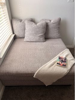 Oversized Gray Lounge Chair/ Ottoman