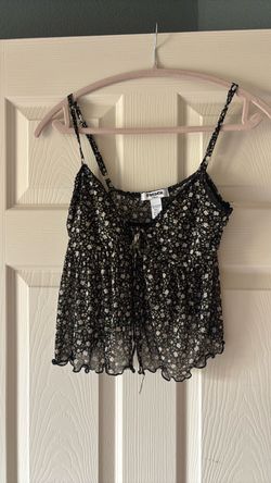 RSQ Floral Mesh Crop Cami Top