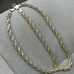 Electric plated  Chain and bracelet 14k