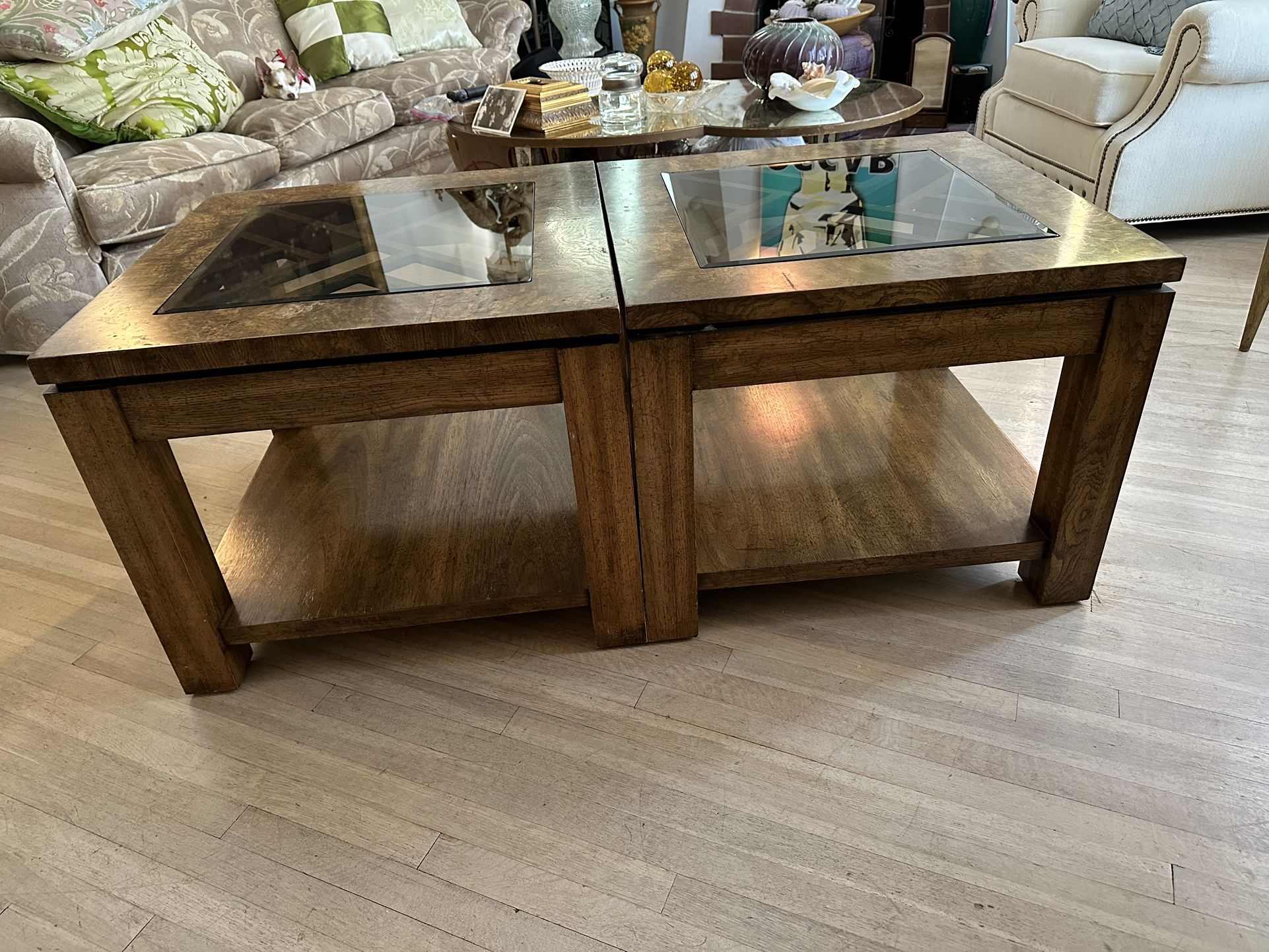 1970’s Burl Wood Vintage End Tables