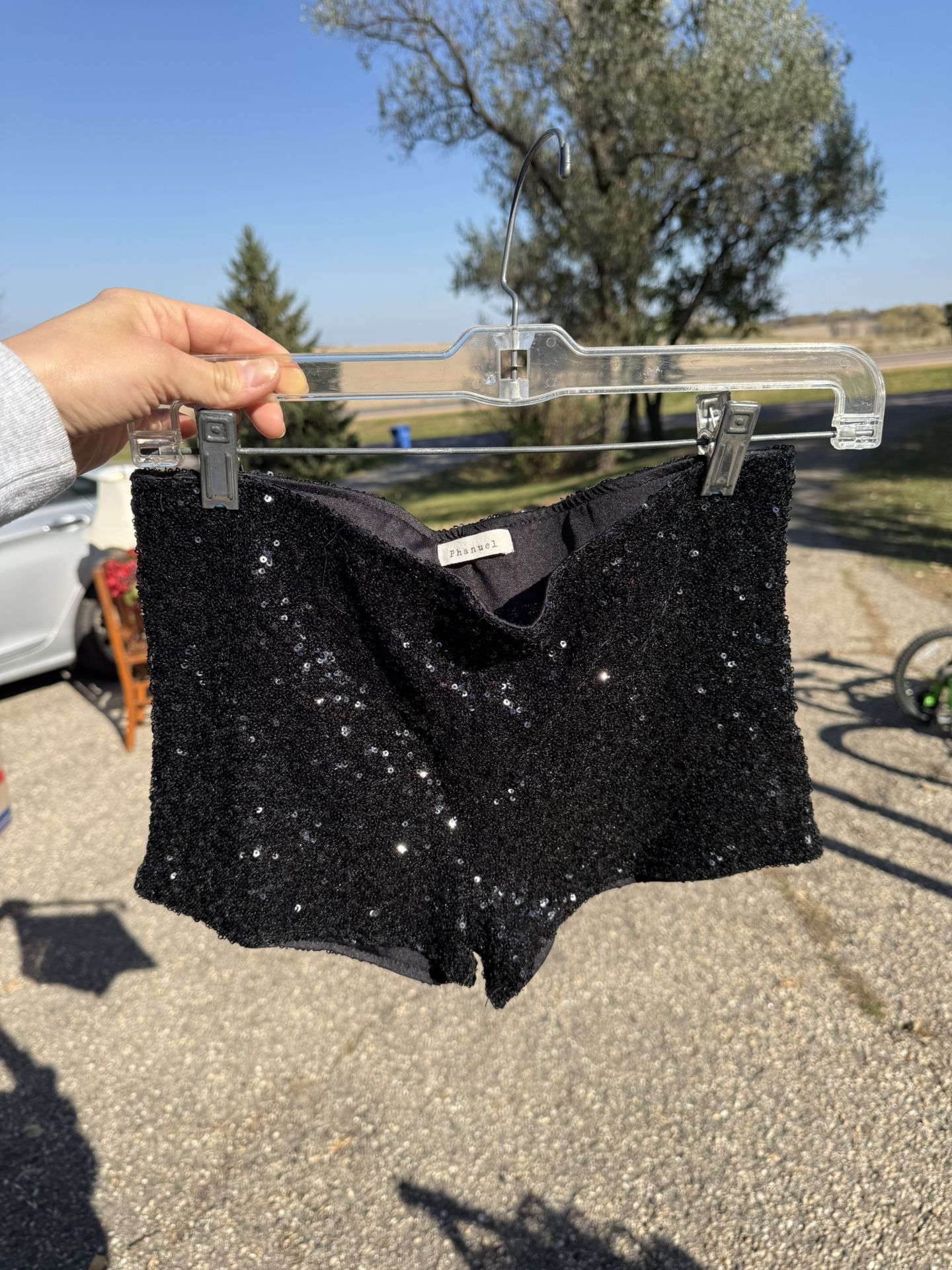 Black Sequin Booty Shorts 