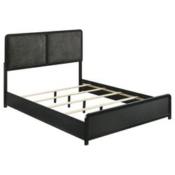 CAVELLE 51-INCH UPHOLSTERED QUEEN BED BLACK
