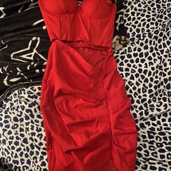 Red mini dress