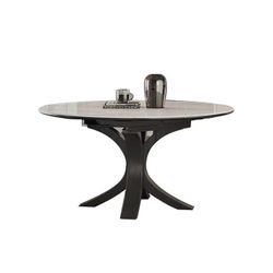 JASIWAY Affordable Luxury Faux Marble White Telescopic Dining Table