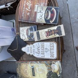 Home decor the black candle decor is $15 for the set and the coffee set is $20 serious inquiries only please thank you they’re invery gogood very good