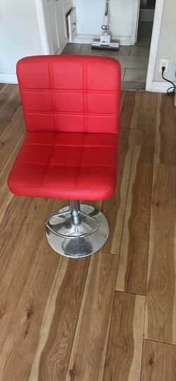 Set of 4 Red Adjustable Bar Stools