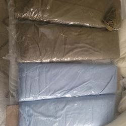 Fabric - Waffle Knit In Olive Green And Light Blue