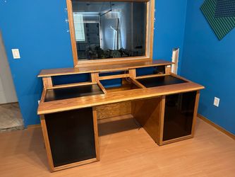 Oak recording desk