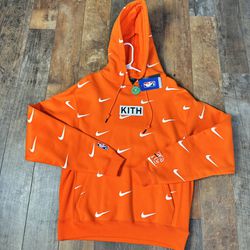 Exclusive SOLD OUT RARE Nike New York Knicks NY Kith Collab Box Logo Hoodie Orange  