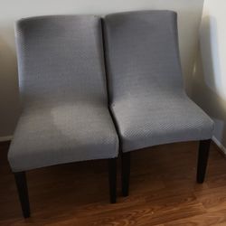Vintage Chairs Set Of 2 , Cushioned Seats , With Their Covers 
