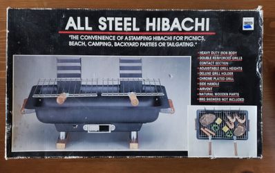 Vintage All Steel Hibachi Grill – New in Box, Never Used