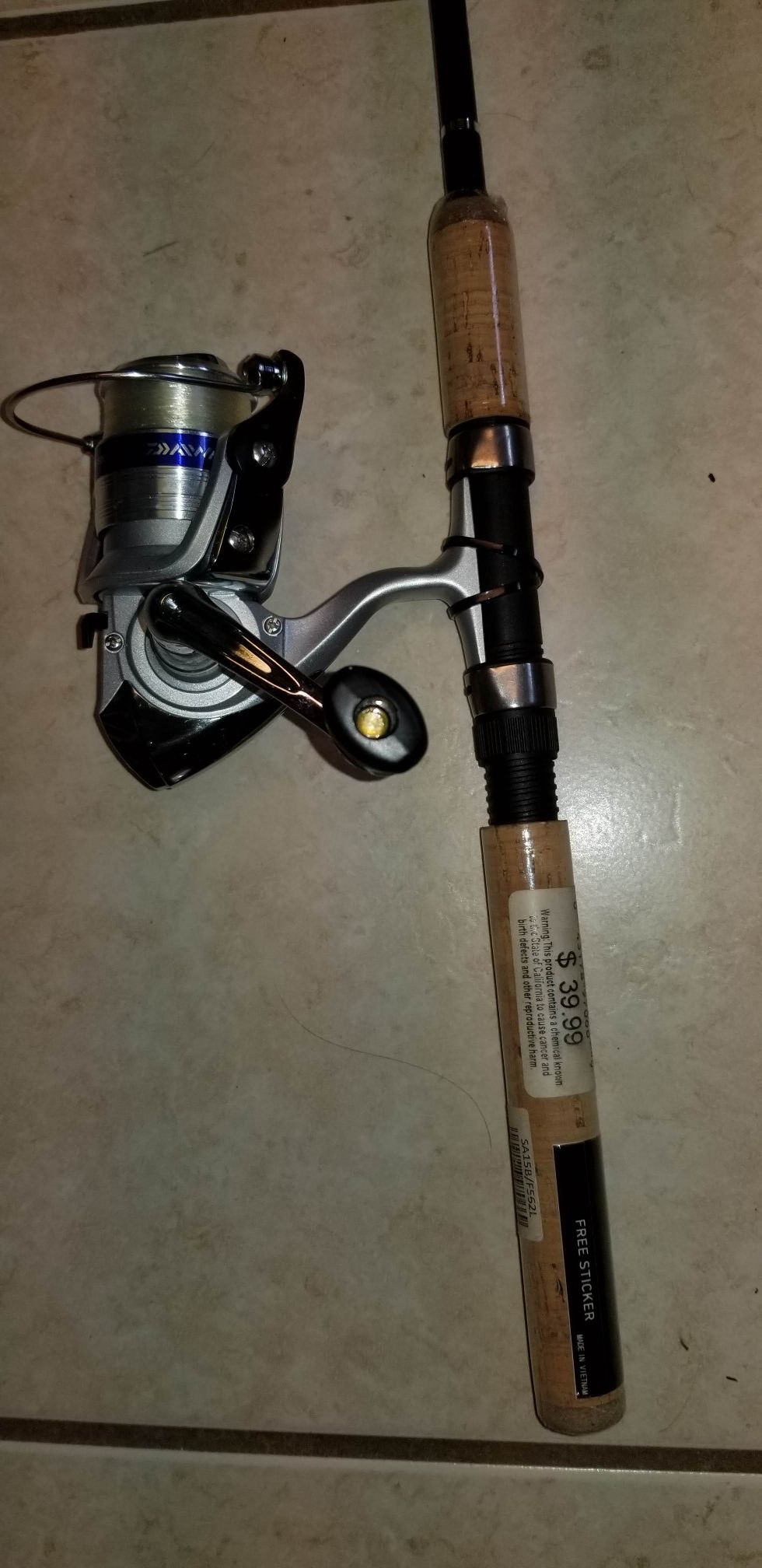 New Daiwa rod and reel with tackle