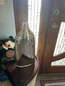 16”inch decorative silver chrome bottle vase