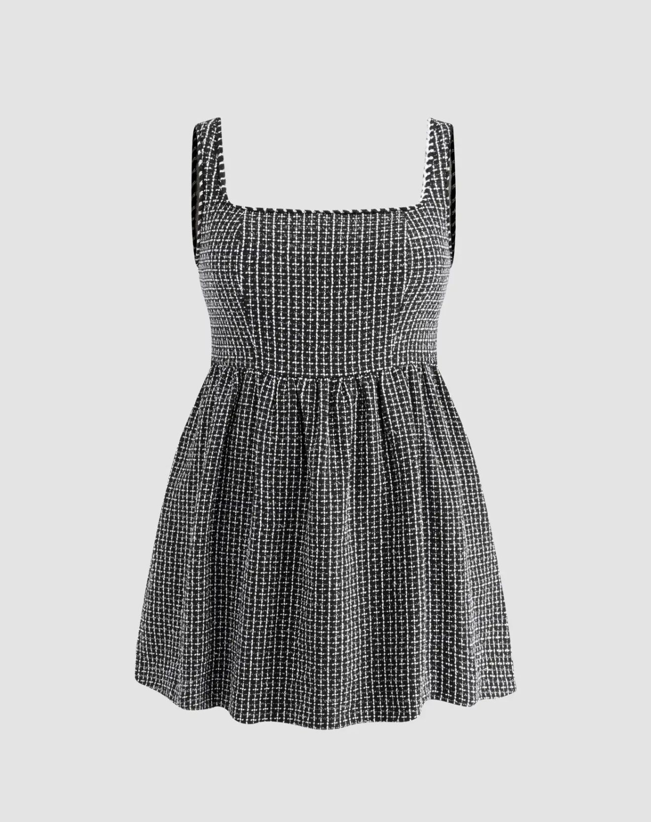 Cider Black & White Tweed Style Mini Dress 🤍🖤