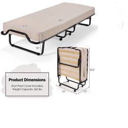 Costway Folding Bed w/ Memory Foam Mattress
