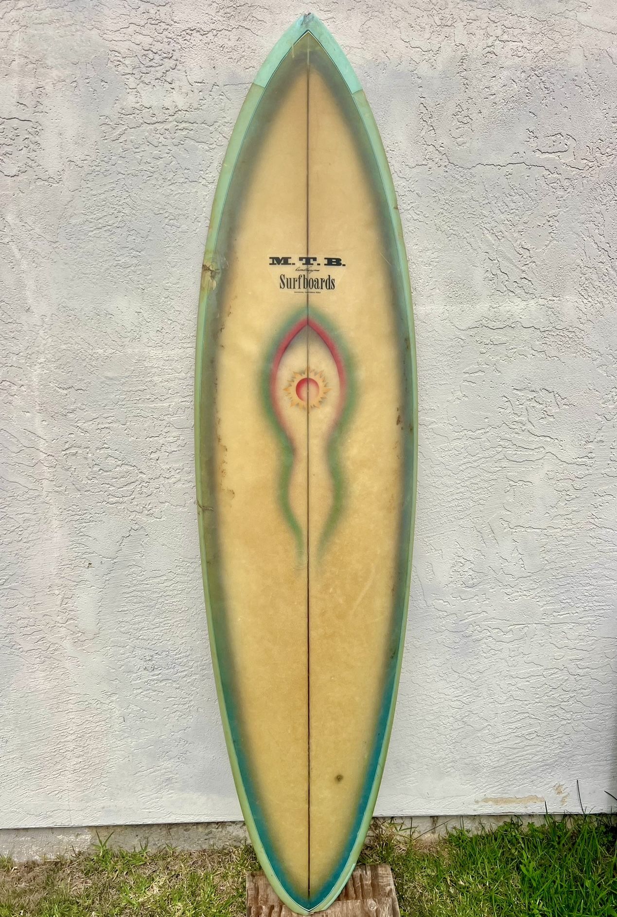 MTB Retro Surf Board By Donald Takayama. 6 Feet 5“ X 20“ Wide.