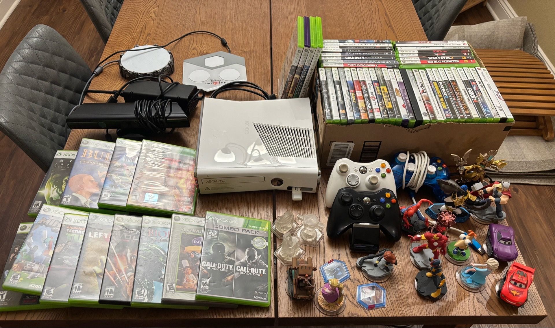 XBOX 360 Slim Lot with 59 Games