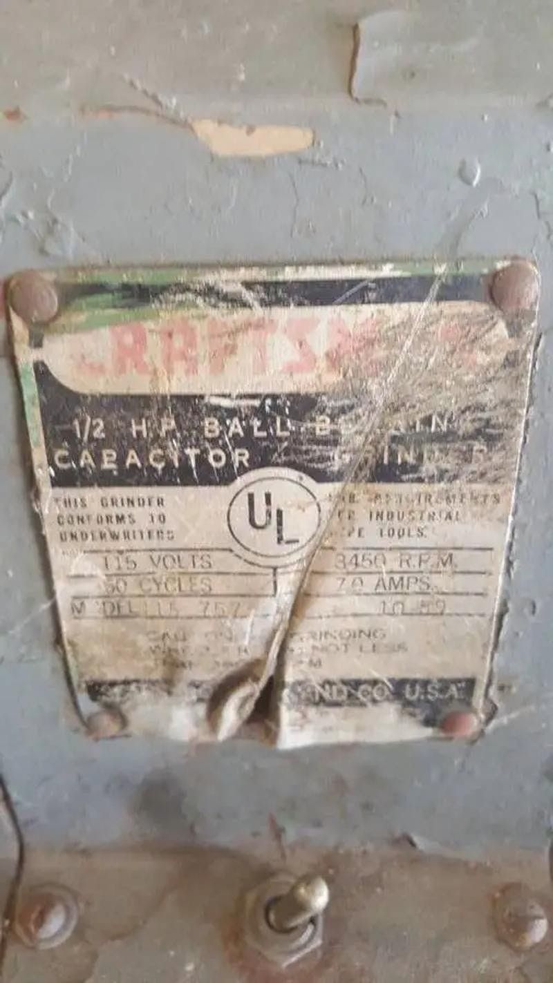 Craftsman Bench Grinder Model 115. 757.5 Made In USA