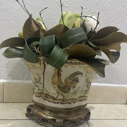 Antique Porcelain And Bronze Centerpiece/ Flower Arrangement Castilian 