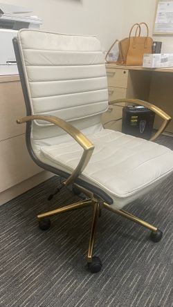 Ivory And Gold Office Chair