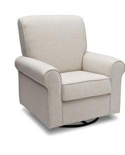 Delta Children Avery Upholstered Glider Swivel Rocker Chair, Sand