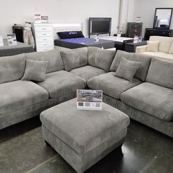 4pcs Sectional Sofa W/Ottoman