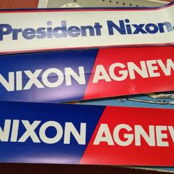 Original Bumper Stickers from the 1972 Presidential Campaign 
