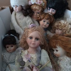 8 Porcelain Dolls  12in 
