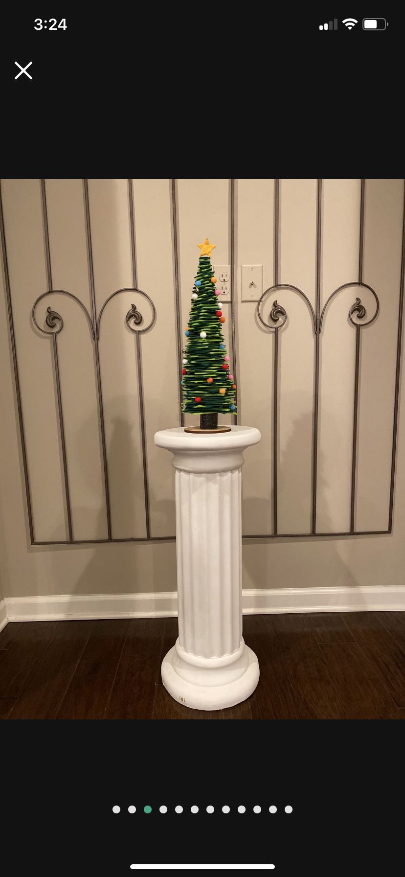 NEW (Tag $14.99) Felt & Wood Christmas Tree 19”T